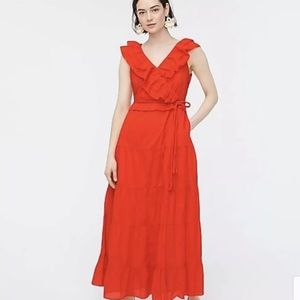 J Crew Ruffle Front Maxi Dress Braided 2